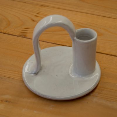 Porta vela con aza blanco