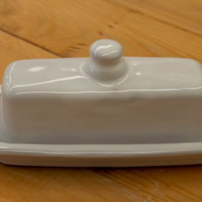 Mantequillera rectangular blanco