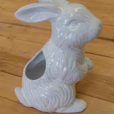 Maceta Conejo parado blanco