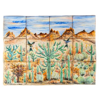 Mural 12 pzas. Cactus colibríes