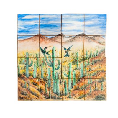 Mural 16 pzas. Cactus colibríes